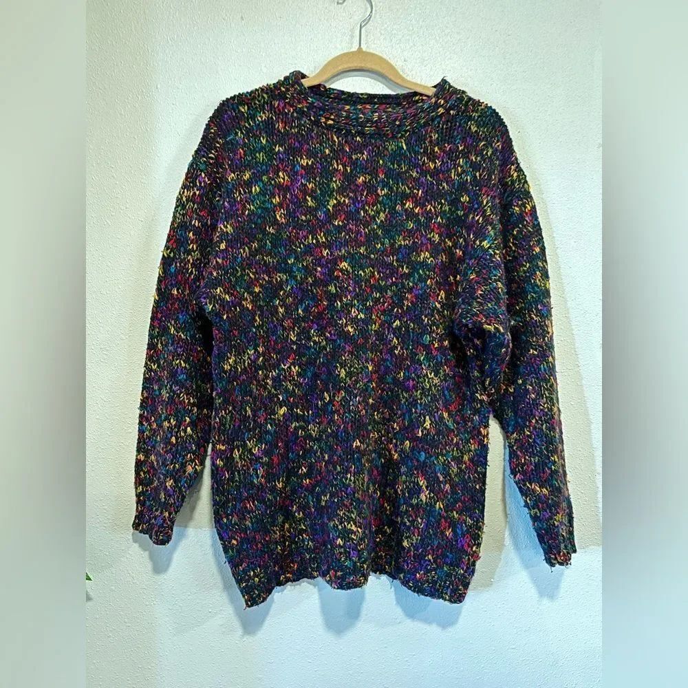 Vintage Bonnie Lee by LeRoy Confetti Sweater Size 40 Color Speckled Chunky Knit